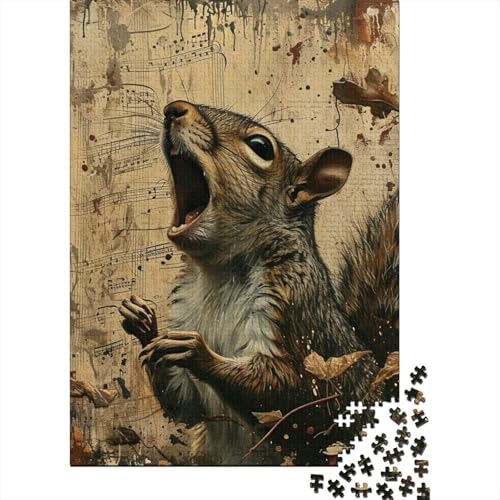 Puzzle 1000 Teile Eichhörnchen-Puzzle für Jungen und Mädchen, Schwierigkeitsgrad Puzzle, Holzpuzzle, Lernspielzeug, Spiele, 1000 Teile (75 x 50 cm) von aaaaab