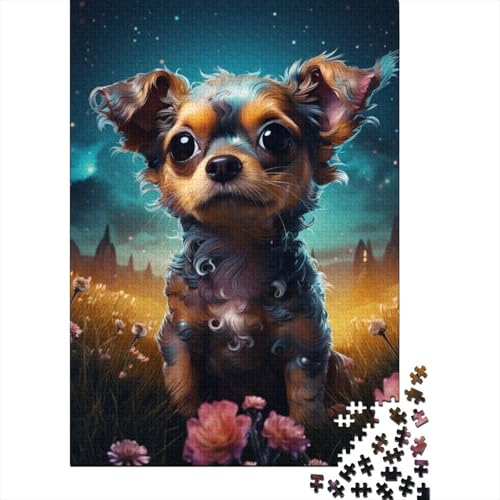 Puzzle 1000 Teile Galaxy Chihuahua Puzzle für Erwachsene und Jugendliche Schwierigkeitspuzzles Puzzle aus Holz quadratische Puzzles Lernspiele Spielzeug 1000 Stück (75x50cm) von aaaaab