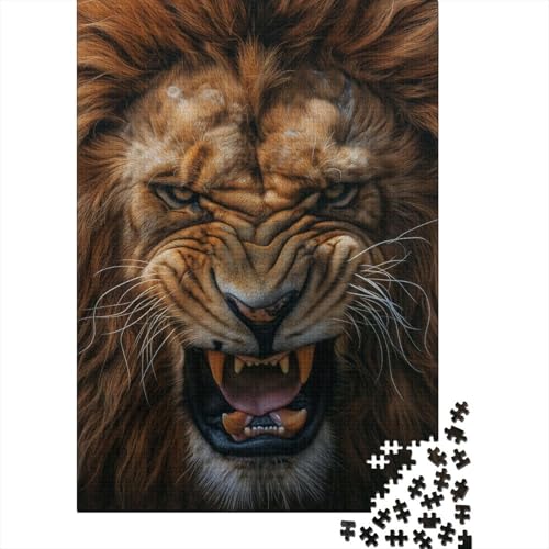 Puzzle 1000 Teile Löwen-Puzzle für Jungen und Mädchen, Schwierigkeitsgrad: Holzpuzzle, Lernspielzeug, Spiele, 1000 Teile (75 x 50 cm) von aaaaab