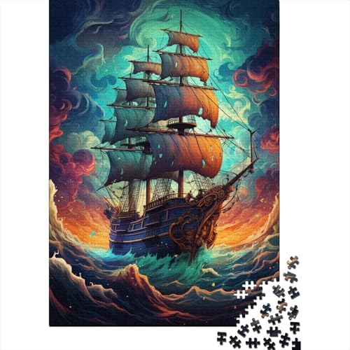 Puzzle 1000 Teile Space_Pirate_Ship_colorfu Puzzle für Erwachsene und Jugendliche, quadratisches Holzpuzzle, Lernspiele, Spielzeug, 1000 Teile (75 x 50 cm) von aaaaab