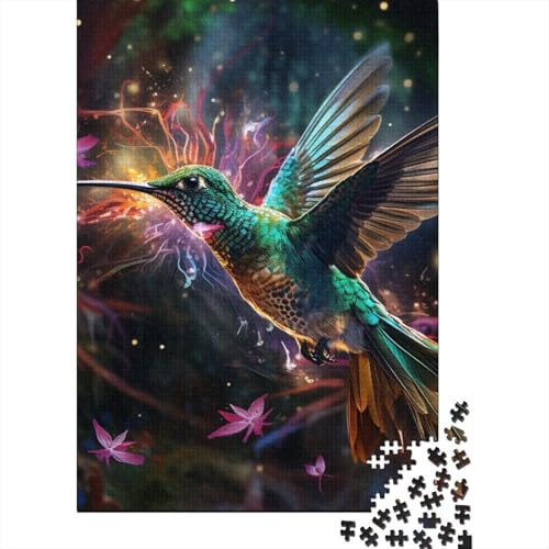 Puzzle 1000 Teile Sternenhimmel Kolibri Holzpuzzle Puzzle Holz Kreatives Puzzle Teenager Puzzle Lernspielzeug Spiel für Erwachsene Geschenke 1000 Stück (75x50cm) von aaaaab