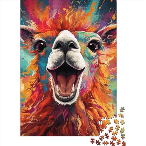 Puzzle 1000 Teile für Erwachsene, Art Alpaca, 1000-teiliges Puzzle für Erwachsene und Jugendliche, kreatives Holzpuzzle, Lernspiele, 1000 Teile (75 x 50 cm) von aaaaab