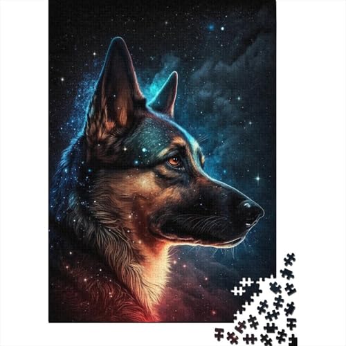 Puzzle 1000 Teile für Erwachsene, Galaxy Art, Deutscher Schäferhund, Puzzle-Sets für Familie und Kinder, Puzzles, Gehirn-Herausforderung, Weihnachtspuzzle, 1000 Stück (75 x 50 cm) von aaaaab