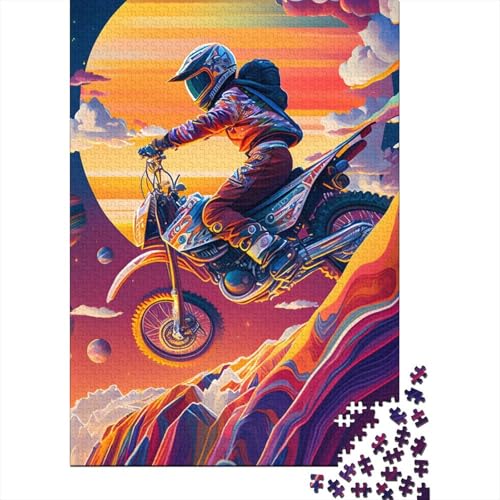 Puzzle 1000 Teile für Erwachsene, Motocross, buntes Puzzle, Holzpuzzle, kreative Puzzles, Teenager-Puzzles, Lernspiele, Spielzeug, 1000 Stück (75 x 50 cm) von aaaaab