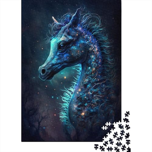 Puzzle 1000 Teile für Erwachsene, Tiere, Galaxie, Seepferdchen, kreatives Holzpuzzle, Lernspielzeug, Heimdekoration, 1000 Teile (75 x 50 cm) von aaaaab