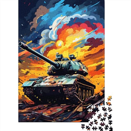 Puzzle 1000 Teile für Kinder, farbenfrohes Kunst-Panzer-Puzzle, lustiges Familienpuzzle, Lernspiel, kreatives Holzpuzzle, Puzzlespiel, Spielzeug, Geschenk (75 x 50 cm) von aaaaab