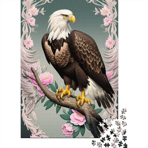 Puzzle 1000 Teile für Kinder Kunst Tier Adler Puzzle Holzpuzzle Kreative Puzzles Teenager Puzzles Lernspiele Spielzeug 1000 Stück (75x50cm) von aaaaab