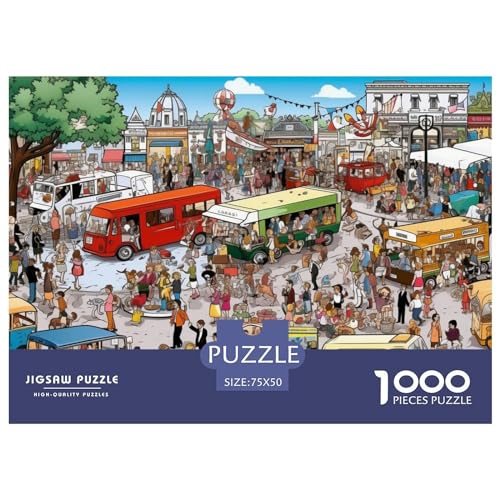 Puzzle 1000 Teile im Comic-Stil, Puzzle für Erwachsene, Lernspiel, Herausforderungsspielzeug, 1000 Stück (75 x 50 cm) von aaaaab