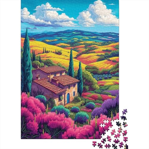 Puzzle 300 Teile, Psychedelische Landschaftskunst, Puzzle für Erwachsene und Holzpuzzle, Lernspiel, Spielzeug, Familiendekoration, 300 Teile (40 x 28 cm) von aaaaab