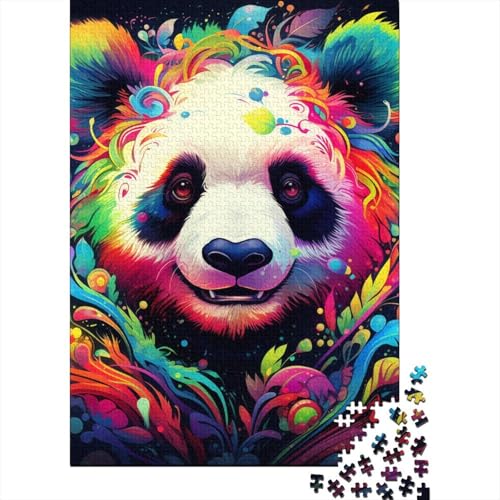 Puzzle 300 Teile, buntes Tier-Panda-Puzzle, Puzzle für Erwachsene und Teenager, Schwierigkeitsgrad: Kreatives Puzzle, Lernspielzeug, Spiel, Familiendekoration, 300 Teile (40 x 28 cm) von aaaaab