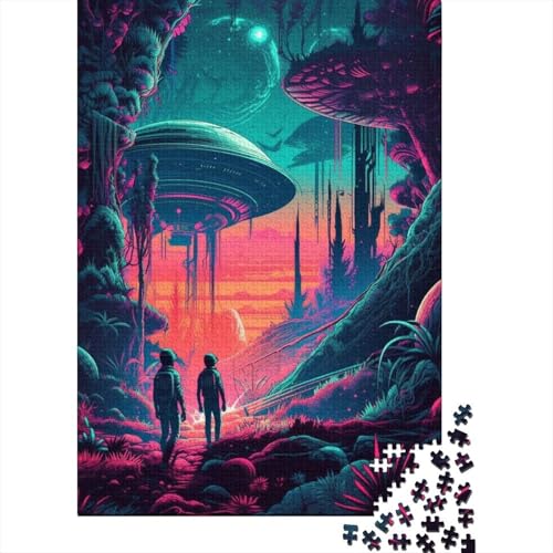 Puzzle 300 Teile „Entdecken Sie UFOs“ Puzzle für Erwachsene, 300-teiliges Holzpuzzle, pädagogische intellektuelle Entspannungsspiele, 300 Teile (40 x 28 cm) von aaaaab