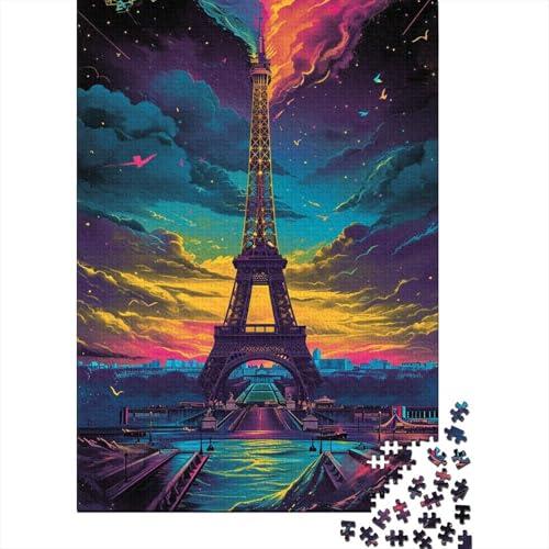 Puzzle 300 Teile Frankreich Eiffelturm 10 Puzzles für Erwachsene und Jugendliche Puzzles aus Holz, quadratische Puzzles, Lernspiele, Spielzeug, 300 Teile (40 x 28 cm) von aaaaab