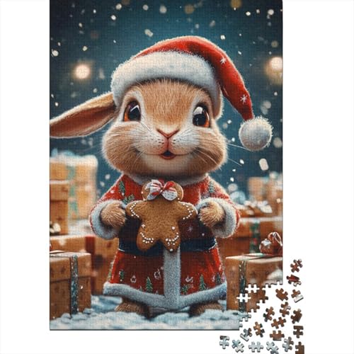 Puzzle 300 Teile Weihnachtshase Quadratische Puzzles für Kinder und Holzpuzzles Heimdekoration Puzzlespielzeug 300 Teile (40x28cm) von aaaaab