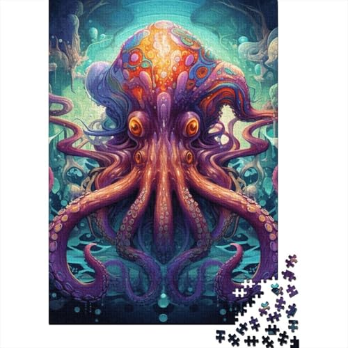 Puzzle 300 Teile für Erwachsene, Tier-Oktopus-Puzzle für Erwachsene, kreativer Puzzle-Schwierigkeitsgrad, Puzzle aus Holz, Puzzle für Festivals, 300 Stück (40 x 28 cm) von aaaaab