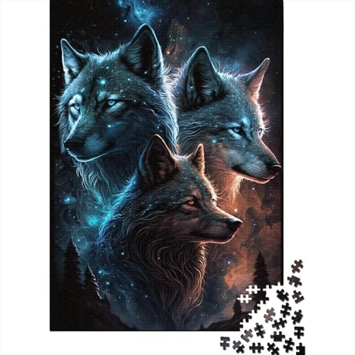 Puzzle 300 Teile für Erwachsene | Art Galaxy Wolf Puzzles | 300-teiliges Puzzle, Lernspiele, Heimdekorationspuzzle, 300 Teile (40 x 28 cm) von aaaaab