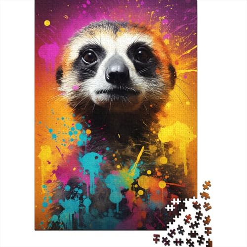 Puzzle 300 Teile für Kinder, Erdmännchen, bunt, 16 kreative Puzzles für Kinder, 300 Teile, Holzpuzzle, Spiele, Geschenk, Spielzeug, Heimdekoration (40 x 28 cm) von aaaaab