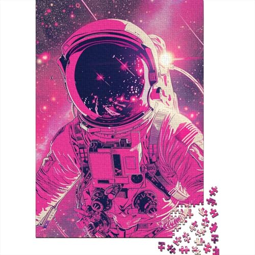 Puzzle 500 Teile, Cartoon-Astronauten-Puzzle, Schwierigkeitsgrad für Erwachsene, Holzpuzzle, Lernspiele, Spielzeug für die Familie, 500 Teile (52 x 38 cm) von aaaaab