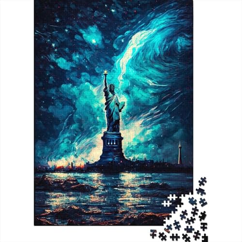 Puzzle 500 Teile, Ölgemälde „Lady Liberty“, Holzpuzzle, kreatives Holzpuzzle, Teenager-Puzzle, Lernspielzeug, Spiel für Erwachsene, Geschenke, 500 Stück (52 x 38 cm) von aaaaab