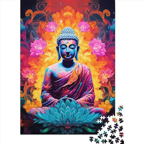 Puzzle 500 Teile für Erwachsene, Figur des Buddha, Puzzle für Erwachsene, kreativer Puzzle-Schwierigkeitsgrad, Puzzle aus Holz, Puzzle für Festivals, 500 Stück (52 x 38 cm) von aaaaab