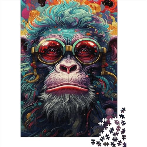 Puzzle 500 Teile für Erwachsene, Kunst, Tier-Gorilla-Puzzle, Holzpuzzle, kreative Puzzles, Teenager-Puzzles, Lernspiele, Spielzeug, 500 Stück (52 x 38 cm) von aaaaab