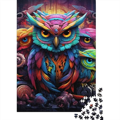 Puzzle 500 Teile für Erwachsene, Tier-Eule, kreative Puzzles für Erwachsene und Teenager, 500 Teile, unmögliches Holzpuzzle, Spiele, Geschenkspielzeug, Heimdekoration, 500 Teile (52 x 38 cm) von aaaaab