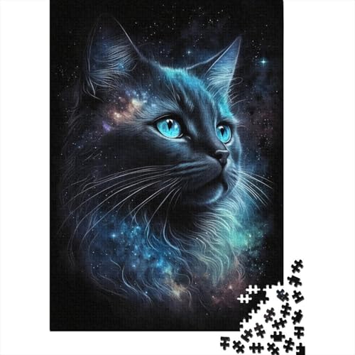 Puzzle 500 Teile für Erwachsene, kosmische Galaxie-Katze, Puzzle 500 Teile für Erwachsene, 500 Stück (52 x 38 cm) von aaaaab