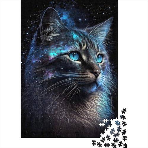 Puzzle 500 Teile für Erwachsene, kosmische Galaxie-Katze, Puzzle 500 Teile für Erwachsene, 500 Stück (52 x 38 cm) von aaaaab