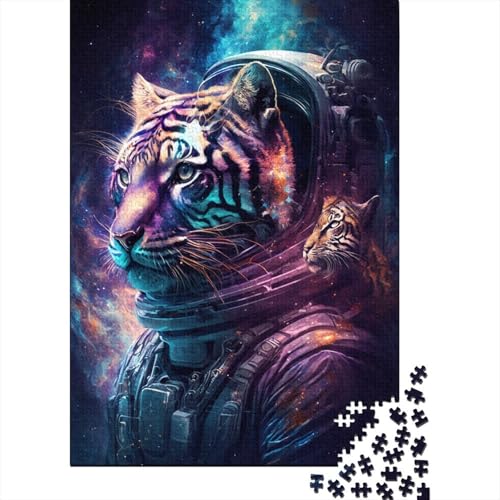 Puzzle Astronaut Tiger 300-teiliges Puzzle für Erwachsene Kinderpuzzle für Erwachsene Stressabbau 300 Teile (40 x 28 cm) von aaaaab