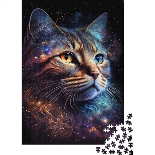 Puzzle Galaxy Cat Puzzle für Erwachsene 1000 Teile Kinderpuzzle Wandkunst Puzzlespiele 1000 Teile (75 x 50 cm) von aaaaab