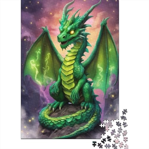 Puzzle-Kunst für Erwachsene, Drachen-Puzzle, 300 Teile, Holzpuzzle für Erwachsene, Heimdekoration, Denkspiel, Wandkunst, einzigartiges Geschenk (40 x 28 cm) von aaaaab