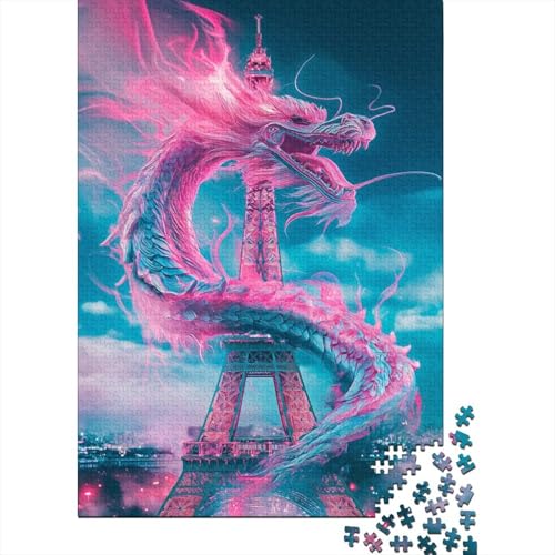 Puzzle für Drachen, 1000 Teile für Erwachsene, Puzzle, Holzpuzzle für Erwachsene, Puzzle-Geschenke, Puzzle, Gelegenheitsspiele, 1000 Teile (75 x 50 cm) von aaaaab