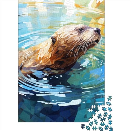 Puzzle für Erwachsene, 1000 Teile, Bunte Robben-Puzzles für Erwachsene und Jugendliche, Holzbrett-Puzzle, Spielzeug, Denkspiel, 1000 Teile (75 x 50 cm) von aaaaab