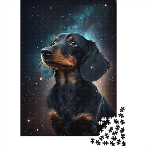 Puzzle für Erwachsene, 1000 Teile, Galaxie-Dackel, Holzpuzzle, Spielzeug für Erwachsene, Puzzles, Dekompressionsspiel, Exquisite, 1000 Teile (75 x 50 cm) von aaaaab