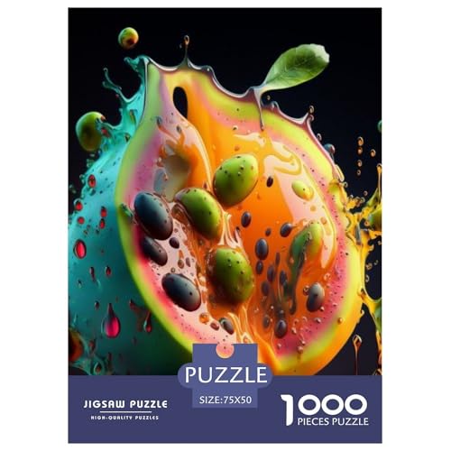 Puzzle für Erwachsene, 1000 Teile, Kunst, exotische Früchte, Holzpuzzle für Erwachsene, Lernspiel, Herausforderungsspielzeug, 1000 Teile (75 x 50 cm) von aaaaab