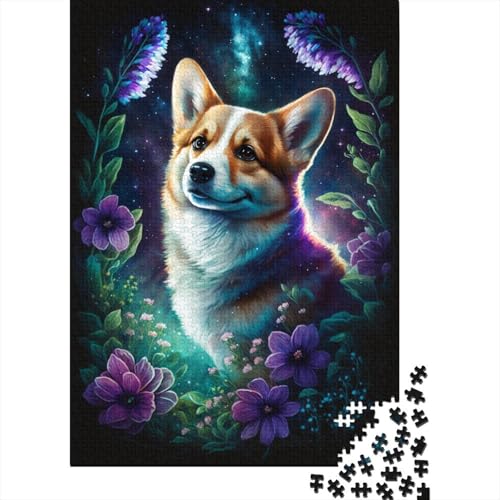 Puzzle für Erwachsene, 1000 Teile, Weltraum-Corgi, Holzpuzzle, Spielzeug für Erwachsene, Puzzles, Dekompressionsspiel, Exquisite, 1000 Teile (75 x 50 cm) von aaaaab