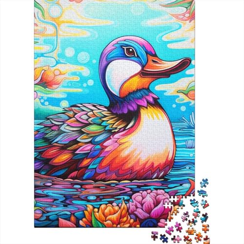 Puzzle für Erwachsene, 1000 Teile, farbenfrohe Kunstenten, Puzzle für Erwachsene und Jugendliche, Holzbrett-Puzzle, Spielzeug, Denkspiel, 1000 Teile (75 x 50 cm) von aaaaab