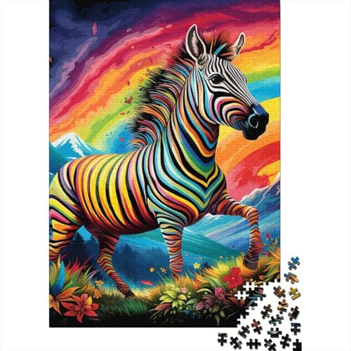 Puzzle für Erwachsene, 1000-teiliges Puzzle, Bunte Zebras, Puzzle aus Holz, kreatives Puzzle für Familienfreunde, Spiel, Puzzle, lustiges Spielzeug, Geschenke, 1000 Stück (75 x 50 cm) von aaaaab