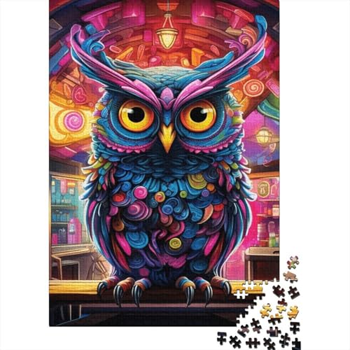 Puzzle für Erwachsene, 1000-teiliges Puzzle für Erwachsene, 1000-teiliges Puzzle, 1000-teiliges Kunst-Eulen-Tiere-Puzzle, 1000-teiliges Puzzle-Spiel, Geschenk für Erwachsene, 1000-teilig (75 x 50 cm) von aaaaab