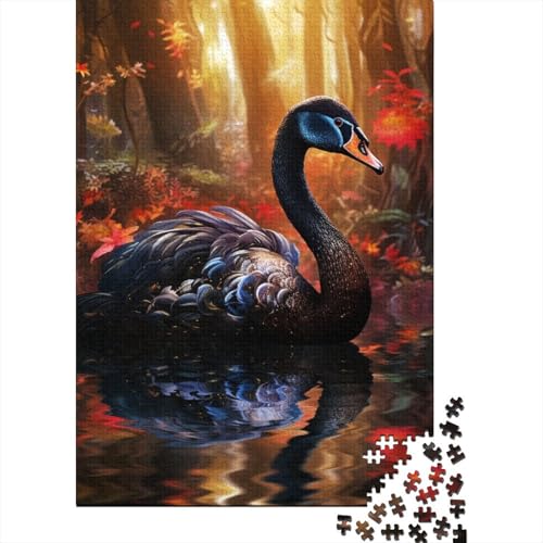 Puzzle für Erwachsene, 1000-teiliges Puzzle für Erwachsene, 1000-teiliges Puzzle, 1000-teiliges Psychedelic Art Swan, 1000-teiliges Puzzlespiel, Geschenk für Erwachsene, 1000 Teile (75 x 50 cm) von aaaaab