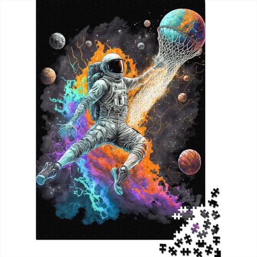 Puzzle für Erwachsene, 1000-teiliges Puzzle für Teenager, Astronauten-Basketball, großes Puzzle, anspruchsvolle Familienspiele, Unterhaltungsspielzeug, Geschenke, Heimdekoration(75 x 50 cm) von aaaaab