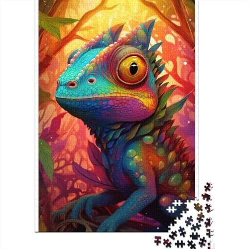 Puzzle für Erwachsene, 1000-teiliges Puzzle für Teenager, Bunte Eidechse, großes Puzzle für die ganze Familie, anspruchsvolle Spiele, Unterhaltungsspielzeug, Geschenke, Heimdekoration(75 x 50 cm) von aaaaab