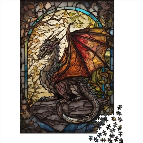 Puzzle für Erwachsene, 1000-teiliges Puzzle für Teenager, Drache im Glas, großes Puzzle für die ganze Familie, anspruchsvolle Spiele, Unterhaltungsspielzeug, Geschenke, Heimdekoration(75 x 50 cm) von aaaaab