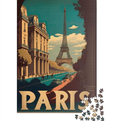 Puzzle für Erwachsene, 1000-teiliges Puzzle für Teenager, Frankreich, Eiffelturm, Puzzle für die ganze Familie, anspruchsvolle Spiele, Unterhaltungsspielzeug, Geschenke, 1000 Stück (75 x 50 cm) von aaaaab