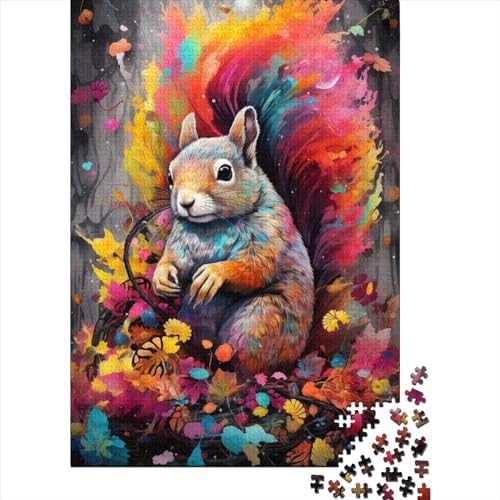 Puzzle für Erwachsene, 1000-teiliges Puzzle für Teenager, Kunst, Tier, Eichhörnchen, großes Puzzle, anspruchsvolle Familienspiele, Unterhaltungsspielzeug, Geschenke, Heimdekoration(75 x 50 cm) von aaaaab