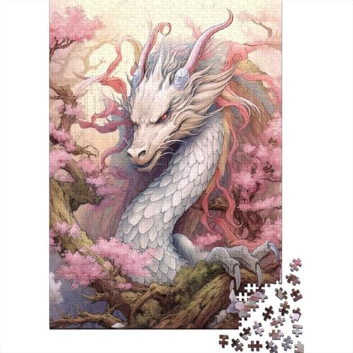 Puzzle für Erwachsene, 1000-teiliges Puzzle für Teenager, japanischer Drache, Kirsche, Puzzle, anspruchsvolle Spiele für die ganze Familie, Unterhaltungsspielzeug, Geschenke, 1000 Stück (75 x 50 cm) von aaaaab