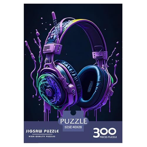 Puzzle für Erwachsene, 300 Stück, Künstlerisches Kopfhörer-Puzzle, Puzzles für Erwachsene, Lernspiel, Herausforderungsspielzeug, 300 Teile (40 x 28 cm) von aaaaab