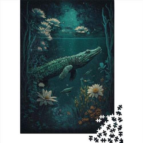 Puzzle für Erwachsene, 500 Teile, „Krokodilwunder“, Holzpuzzle für Kinder, Lernspiel, Herausforderungsspielzeug, 500 Teile (52 x 38 cm) von aaaaab