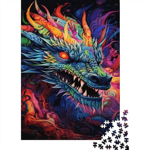 Puzzle für Erwachsene, 500 Teile, Art Dragon, Puzzles für Erwachsene und Jugendliche, Holzbrett-Puzzles, Spielzeug, Denkspiel, 500 Teile (52 x 38 cm) von aaaaab