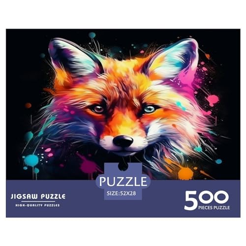 Puzzle für Erwachsene, 500 Teile, Fuchs-Puzzle, Puzzle für Erwachsene, Puzzle für Erwachsene, 500 Teile (52 x 38 cm) von aaaaab