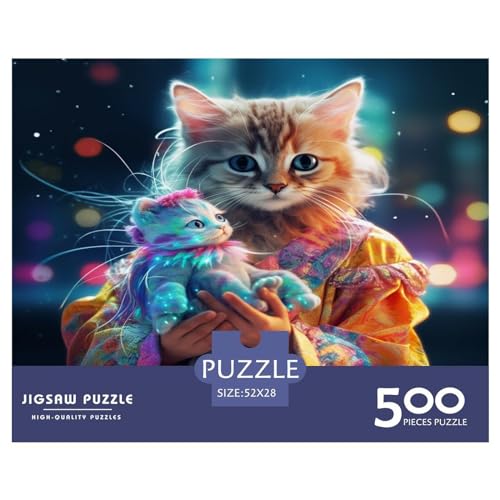Puzzle für Erwachsene, 500 Teile, Kätzchen-Puzzles für Erwachsene, Puzzles, einzigartige Heimdekoration und Geschenke, 500 Teile (52 x 38 cm) von aaaaab